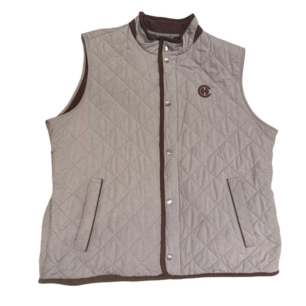 Peter Millar Essex Quilted Vest Smoke Gray Size L